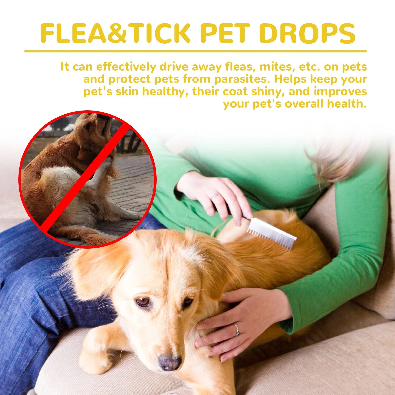 Pet Extracorporeal Insect Repellent Drops, Cat and Dog Cleaning Extracorporeal Flea Tick Tick Skin Anti-itching Care